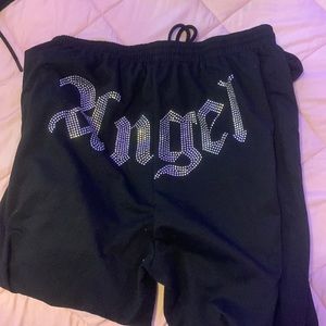 “Angel” Rhinestone Sweatpants